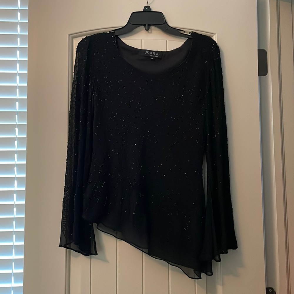 Jkara New York black sequin top size m